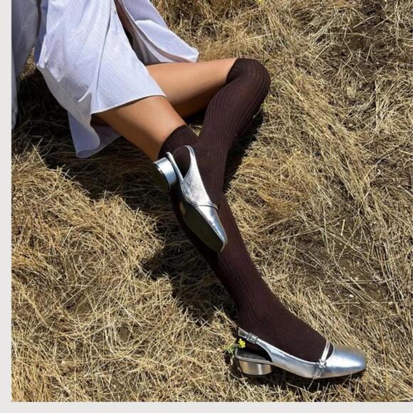 Silver Mary Jane Block Heels Lisa Says Gah Mackie 7.5 - Picture 9 of 9